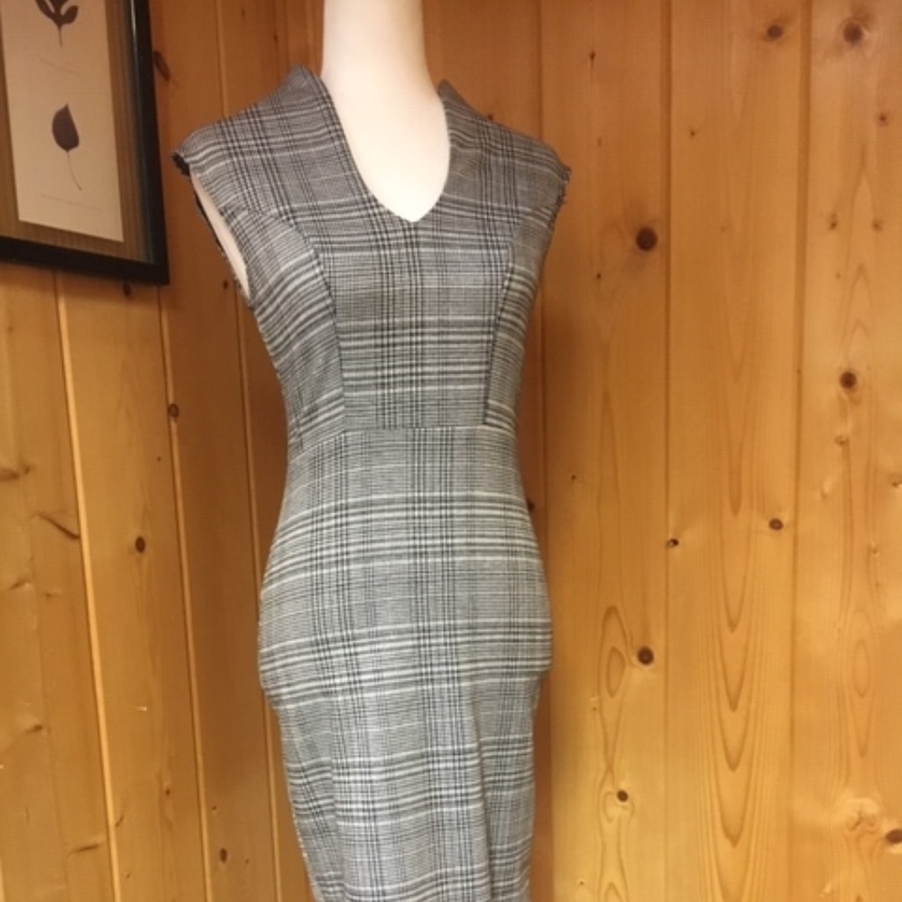 B&W Plaid sheath dress
